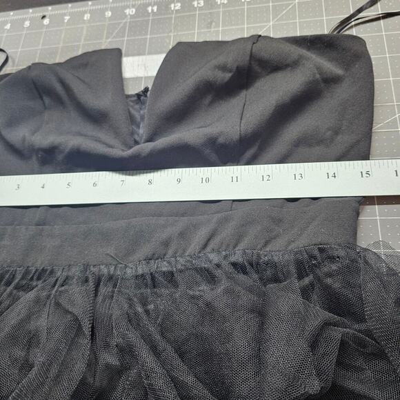 Blithe LA Tulle Formal Dress Womens Size Medium Black Sheer Full Prom Maxi Glam - Picture 10 of 12